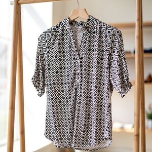PerSeption Concept Black and White Patterned Shirt